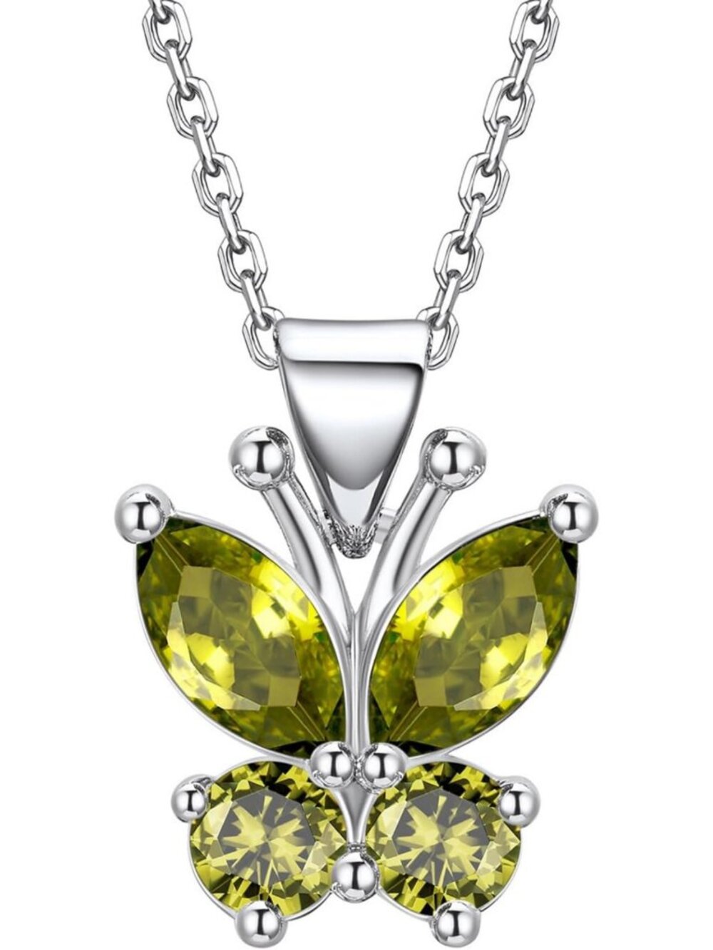 Charming Butterfly Birthstone Necklace for Women - Dazzling Silver/Gold Choker